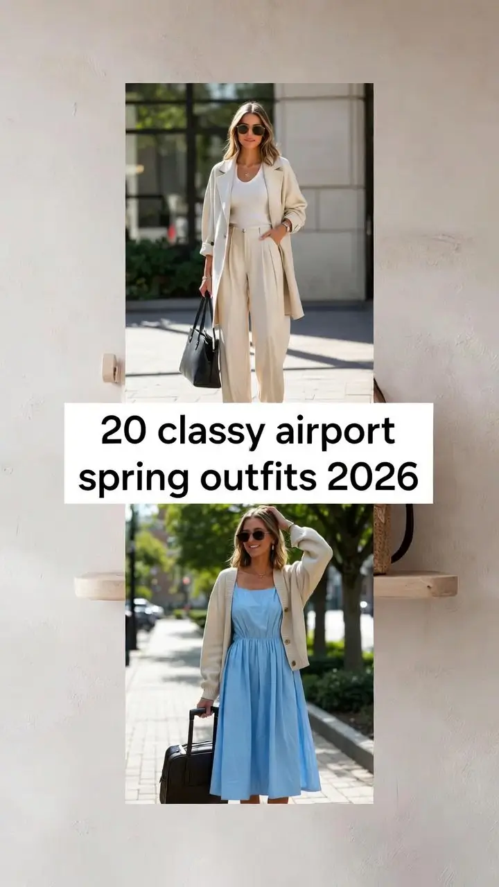 Classy Airport Spring Outfits 2026: Chic & Comfy Casual Travel Style Inspiration