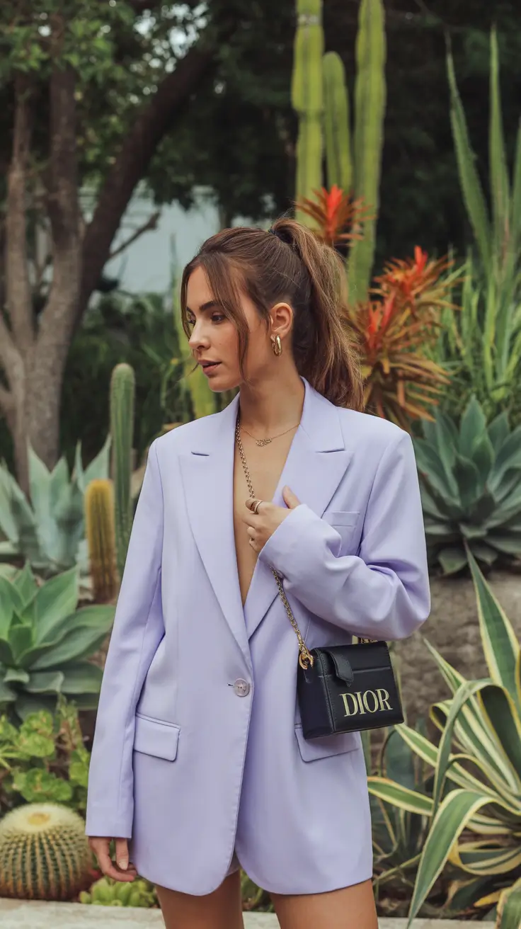 2026 Lilac Statement Blazer with Barely-There Layers