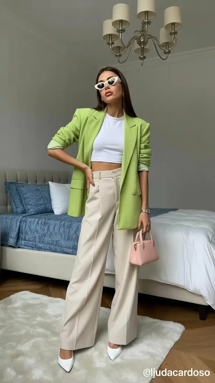 2026 Fresh Lime Tailoring with Soft Neutrals