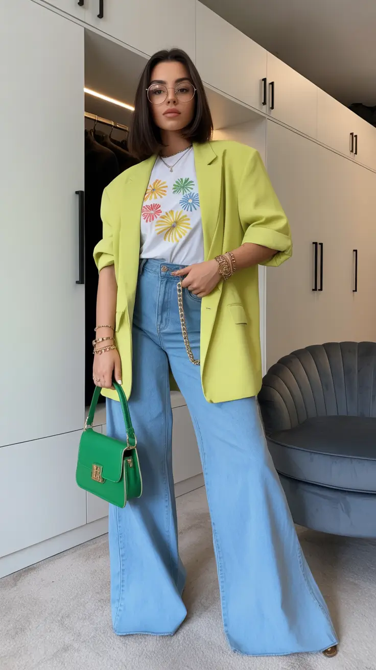 classy spring capsule wardrobe 2026 Bright Blazers and Fresh Denim Energy