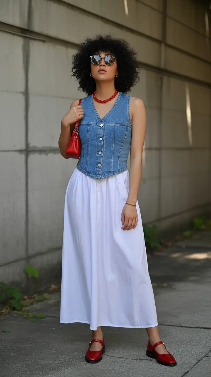 classy spring capsule wardrobe 2026 Denim Structure with Soft Romantic Movement