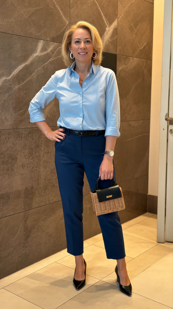 Classy spring dressing over 50 2026 - Sharp Blue Tones for Polished Everyday Chic