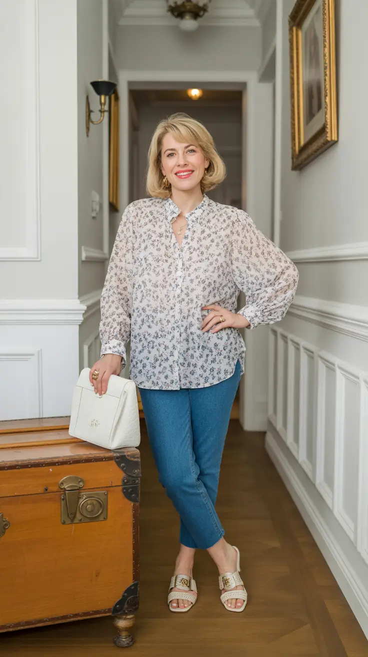 Classy spring dressing over 50 2026 - Delicate Prints and Easy Denim for Everyday Comfort
