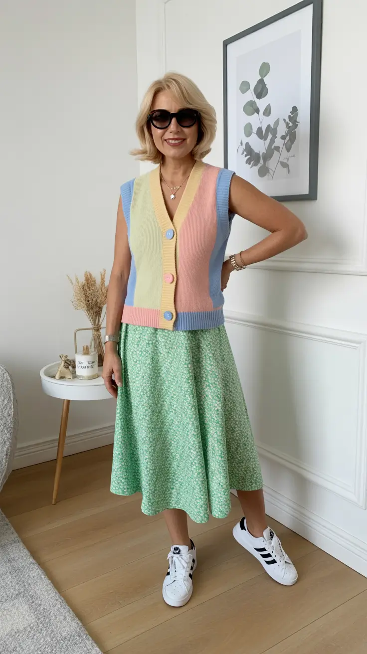 Classy spring dressing over 50 2026 - Pastel Knitwear and Soft Greens for Playful Spring Ease
