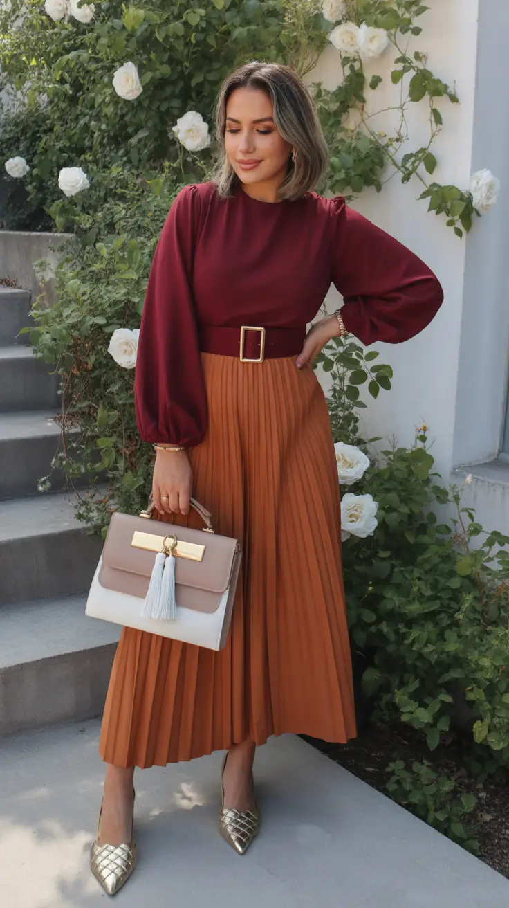 spring office outfits women Warm Tones and Feminine Silhouettes for Spring Elegance
