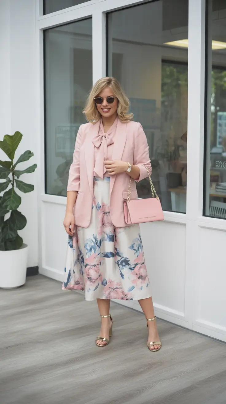 spring office outfits women Romantic Pastels for a Feminine Spring Office Look