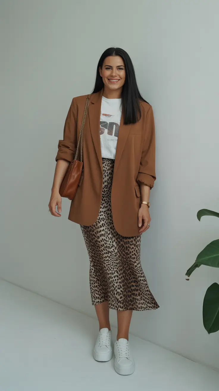 spring-outfits-women-over-40-2026 - Soft Prints With Sharp Layers