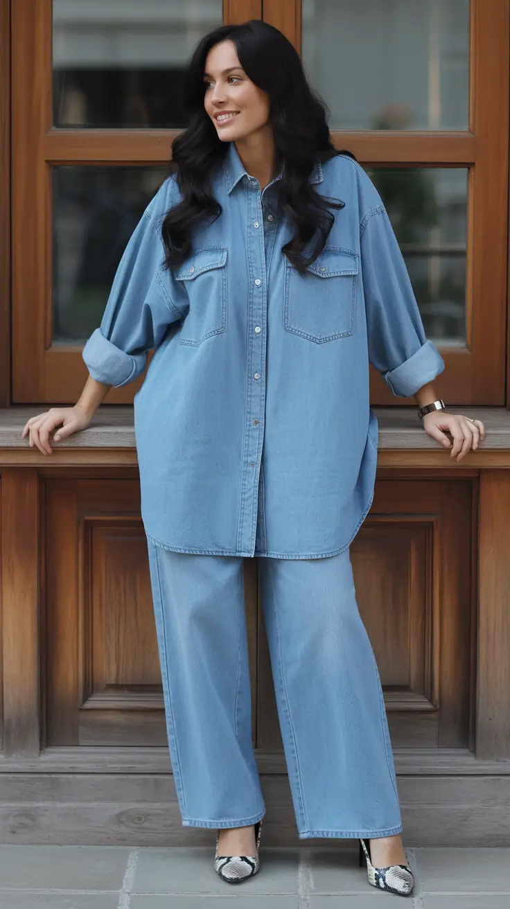 spring-outfits-women-over-40-2026 - Denim on Denim, Reimagined