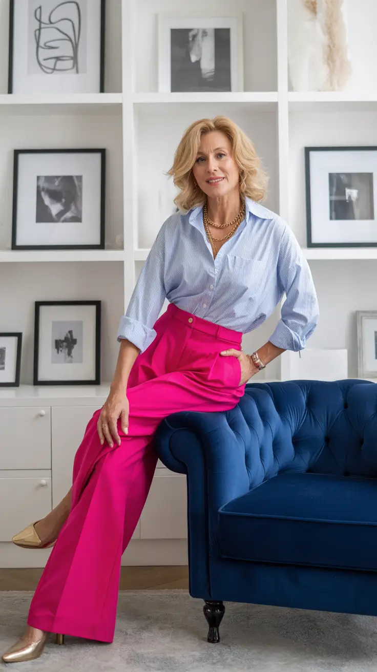 spring outfits for women over 50 2026 Bold Color Blocking for Confident Spring Style