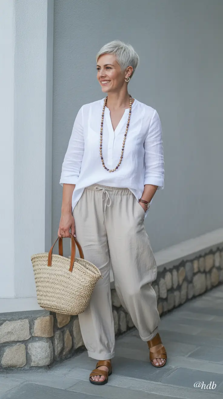 spring outfits for women over 60 2026 Natural Neutrals With Relaxed Ease