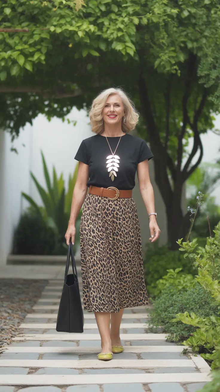 spring outfits for women over 60 2026 Modern Leopard With Soft Neutrals