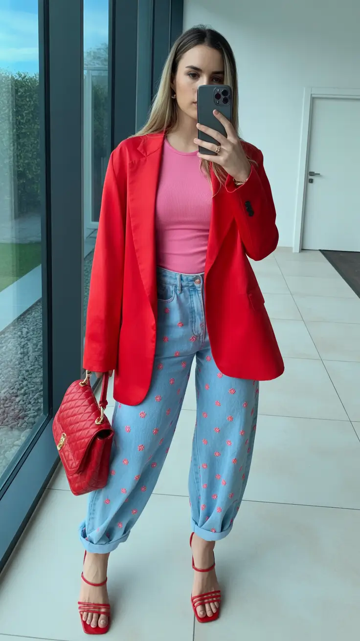 spring wardrobe 2026 Vibrant Reds and Playful Denim for a Bold Spring Refresh