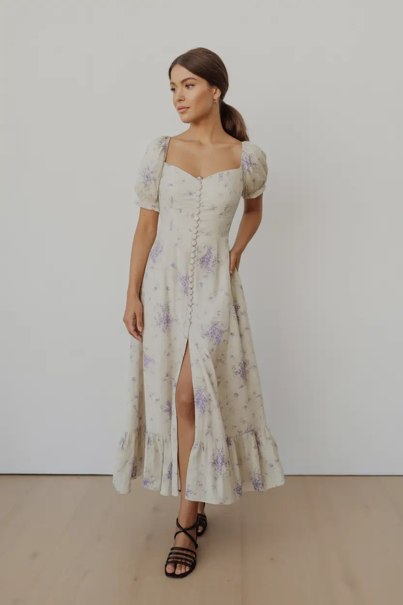 spring wedding guest outfit 2026 Lavender-Soft Romance for Classy Outdoor Spring Ceremonies