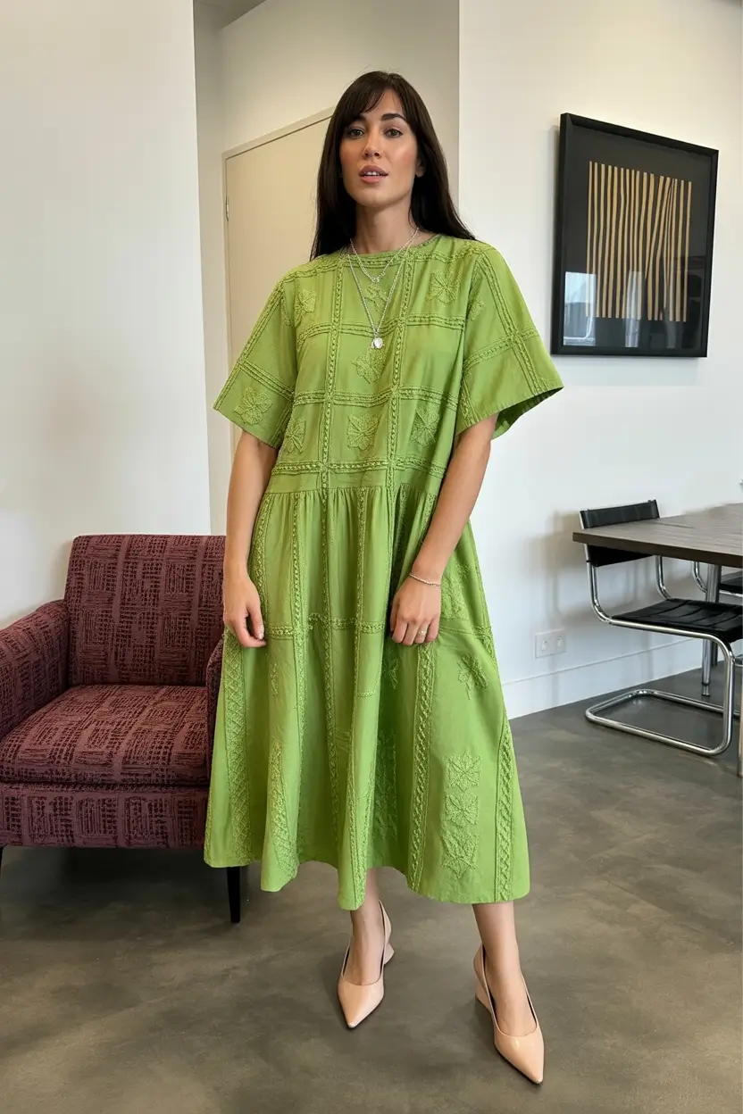 spring wedding guest outfit 2026 Soft Green Ease for Classy Casual Spring Gatherings