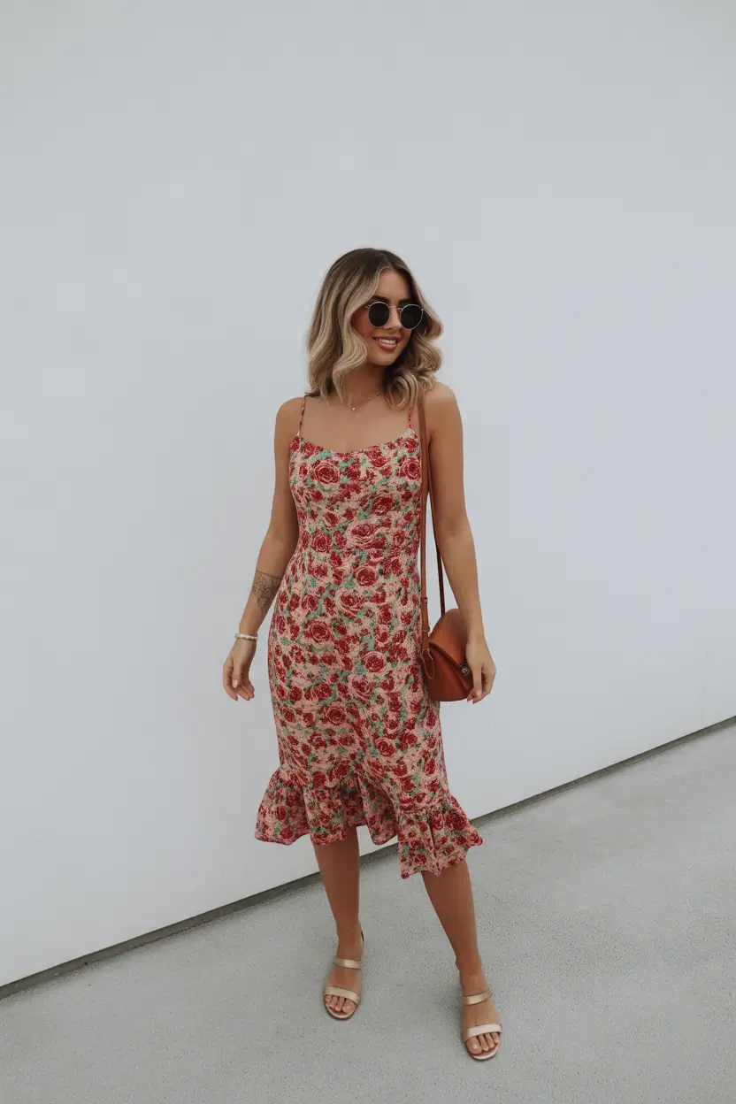 spring wedding guest outfit 2026 Vintage Rose Charm for Warm-Weather Garden Ceremonies