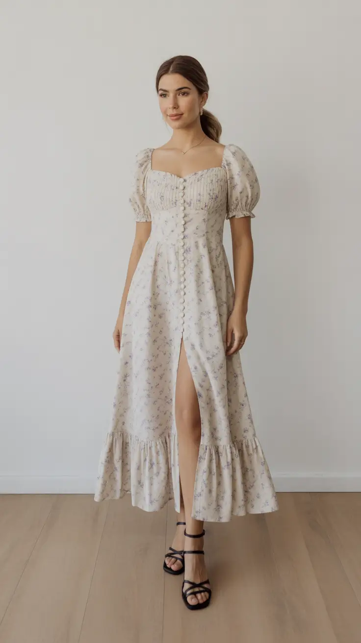 spring wedding outfits for guest Soft Blossoms and Vintage-Inspired Ease