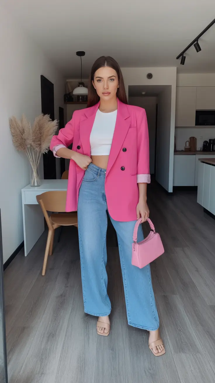 spring workwear 2026 Bold Pink Tailoring with Weekend Ease
