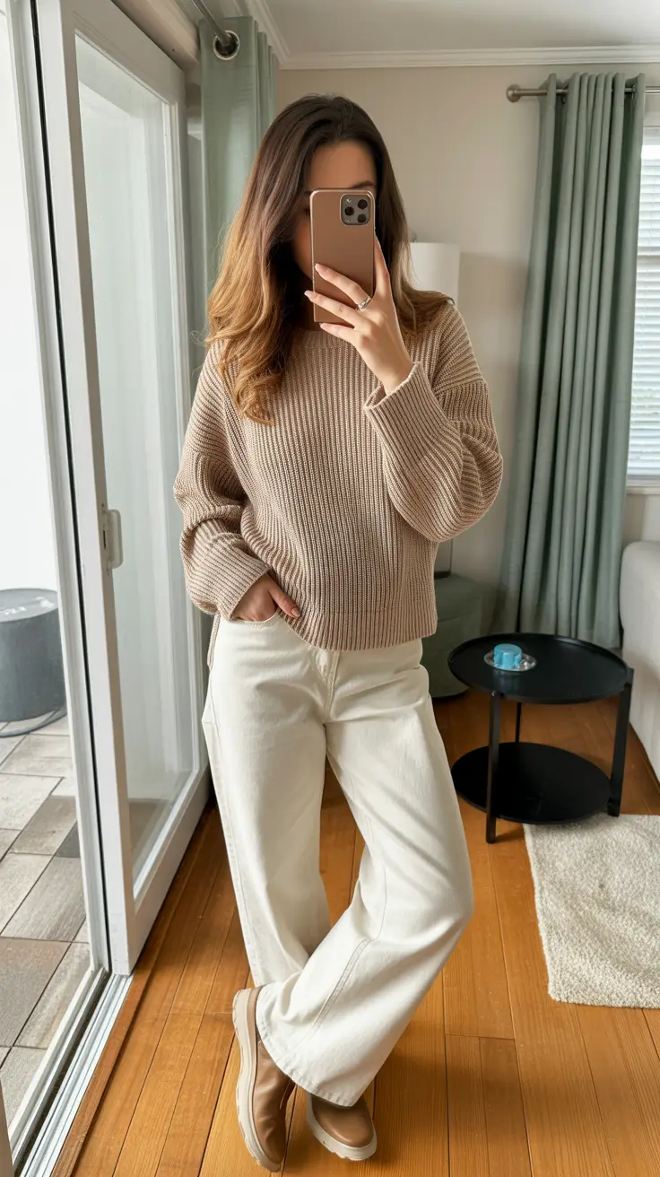 winter to spring outfits 2026-Soft Neutrals and Creamy Denim for an Effortless Transition