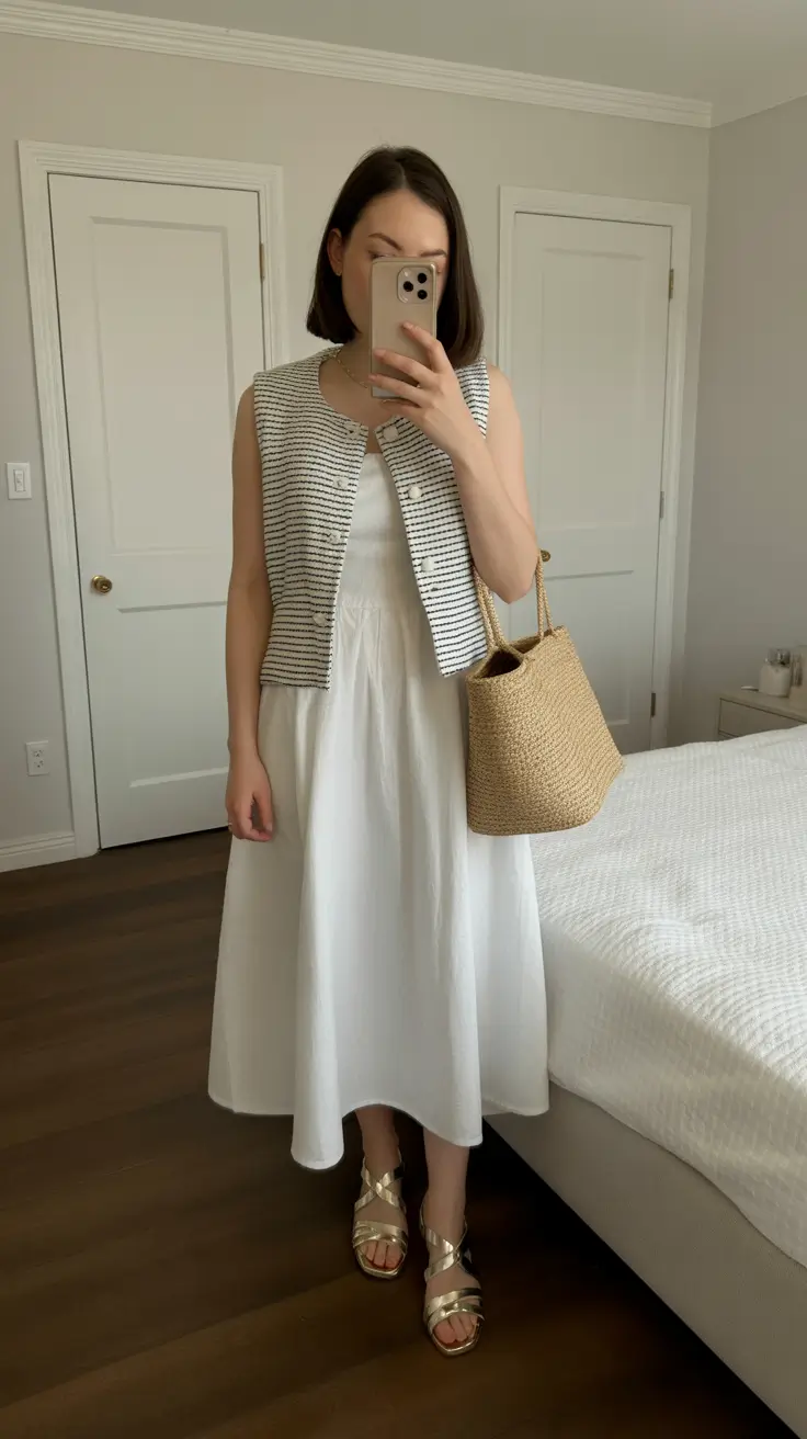 spring church outfits 2026 Crisp White Simplicity for a Light and Airy Spring Morning