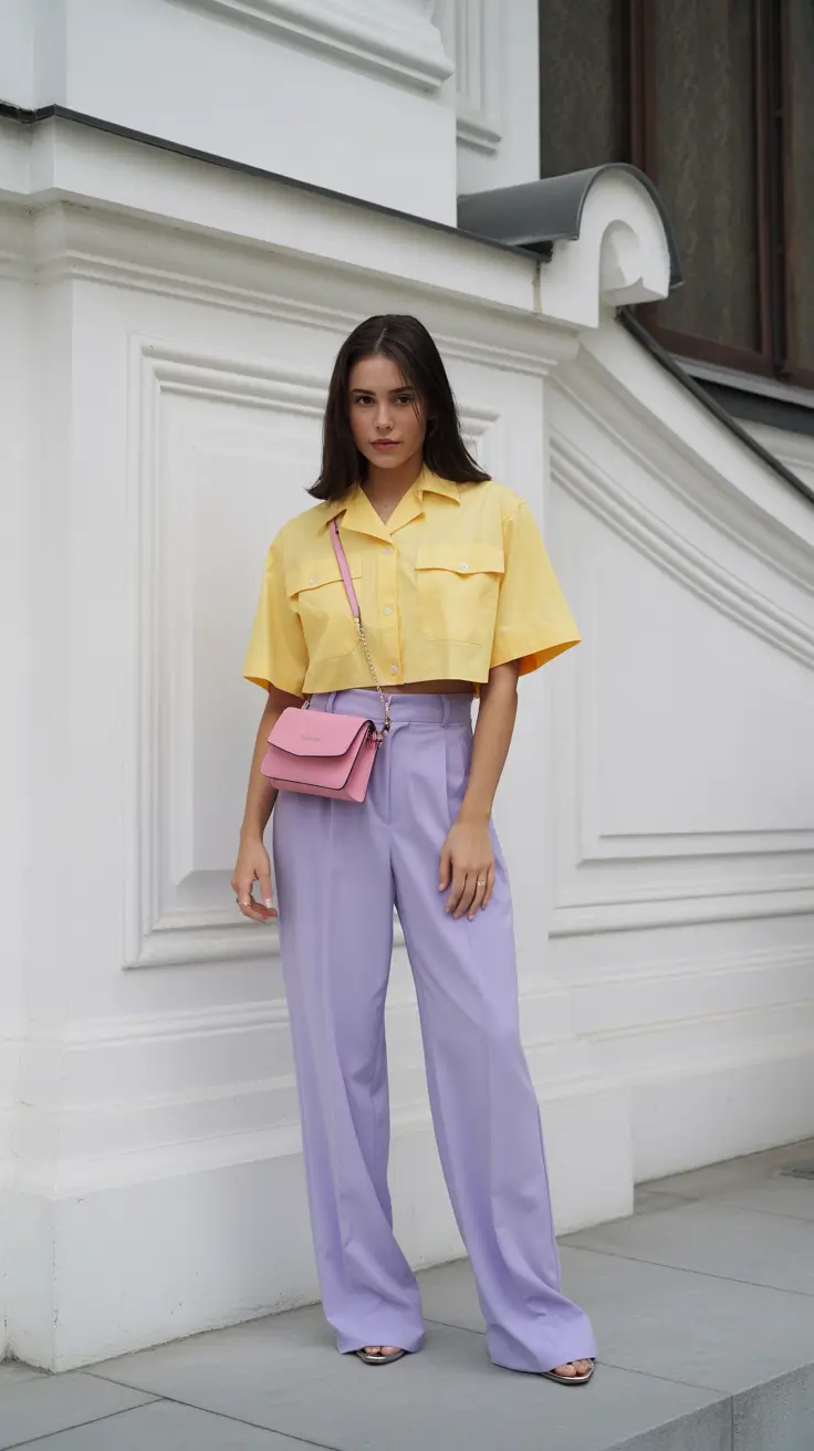 spring fashion trends 2026 Pastel Colorblocking with Fresh Structure