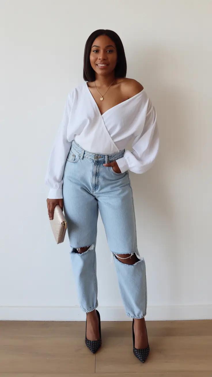 spring fashion trends 2026 Relaxed Denim with Soft White Elegance