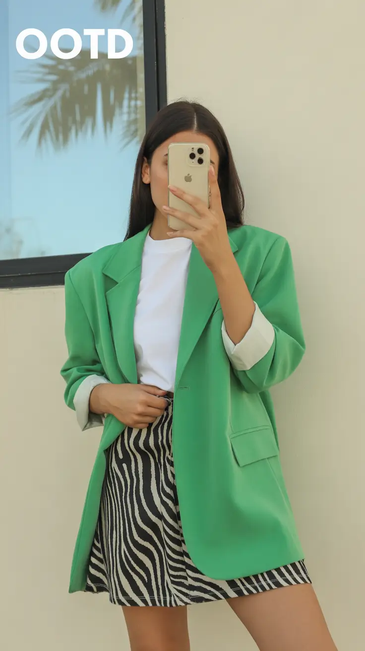 every day spring outfits 2026 - Graphic Edge with a Fresh Green Twist