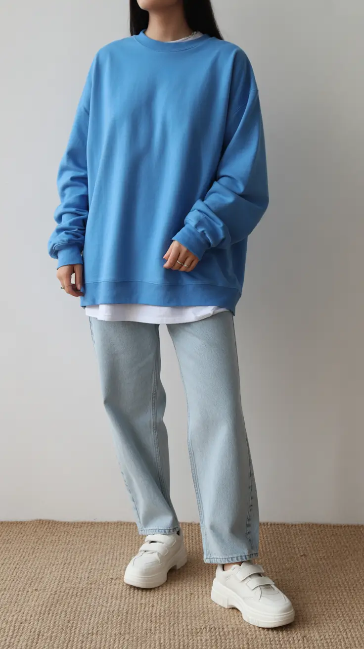 every day spring outfits 2026 - Sky-Blue Comfort for Slow Spring Mornings