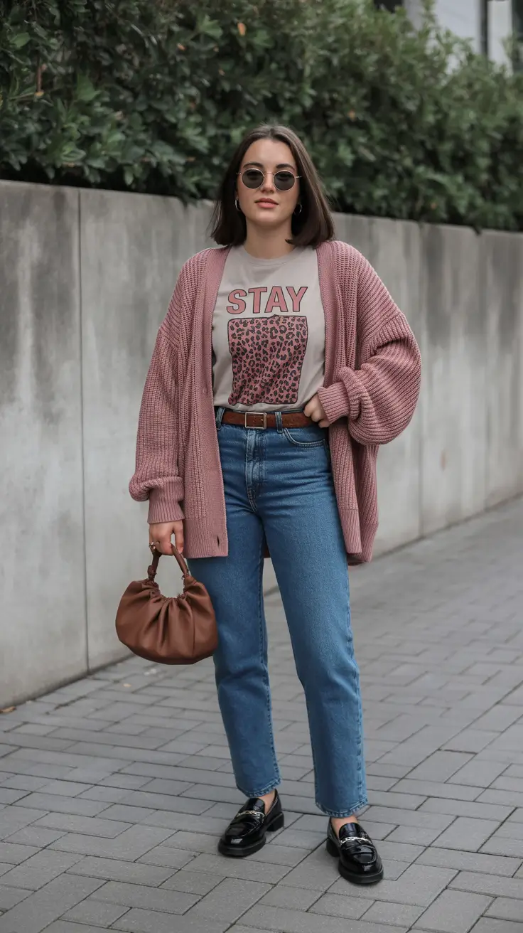 every day spring outfits 2026 - Soft Pink Layers with a Playful Graphic Touch