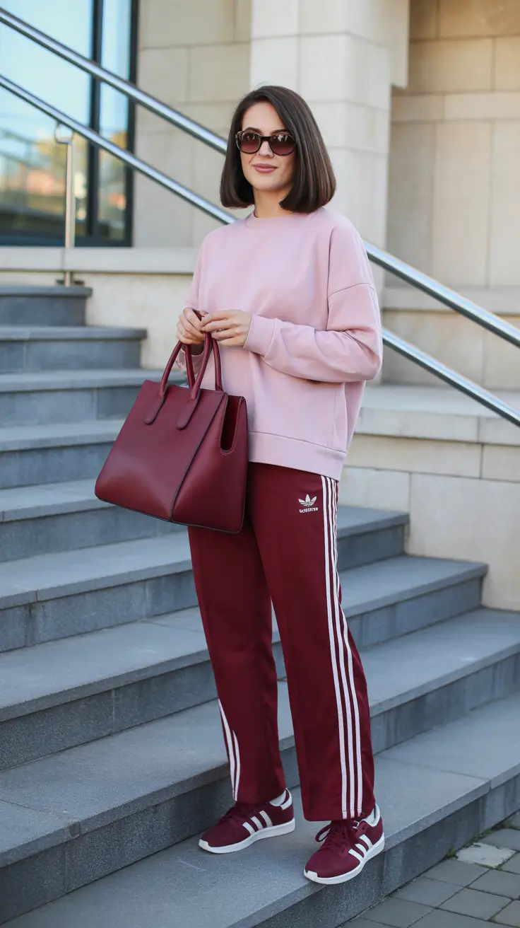 spring mom outfits 2026 Monochrome Athleisure with a Classy Twist