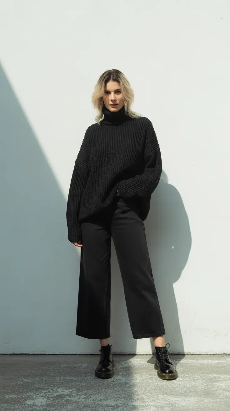 spring mom outfits 2026 All-Black Minimalism for Cool Early Spring