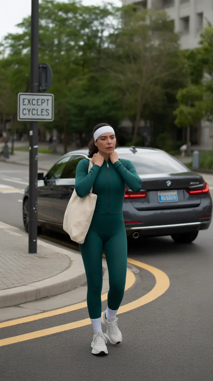 casual-spring-workout-outfits-for-women Deep Green Athleisure with Street-Ready Appeal