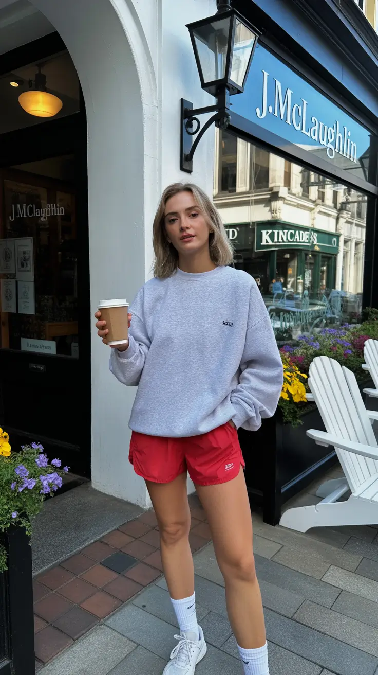 casual-spring-outfits-workout Sporty Pops of Red for a Bright Spring Morning