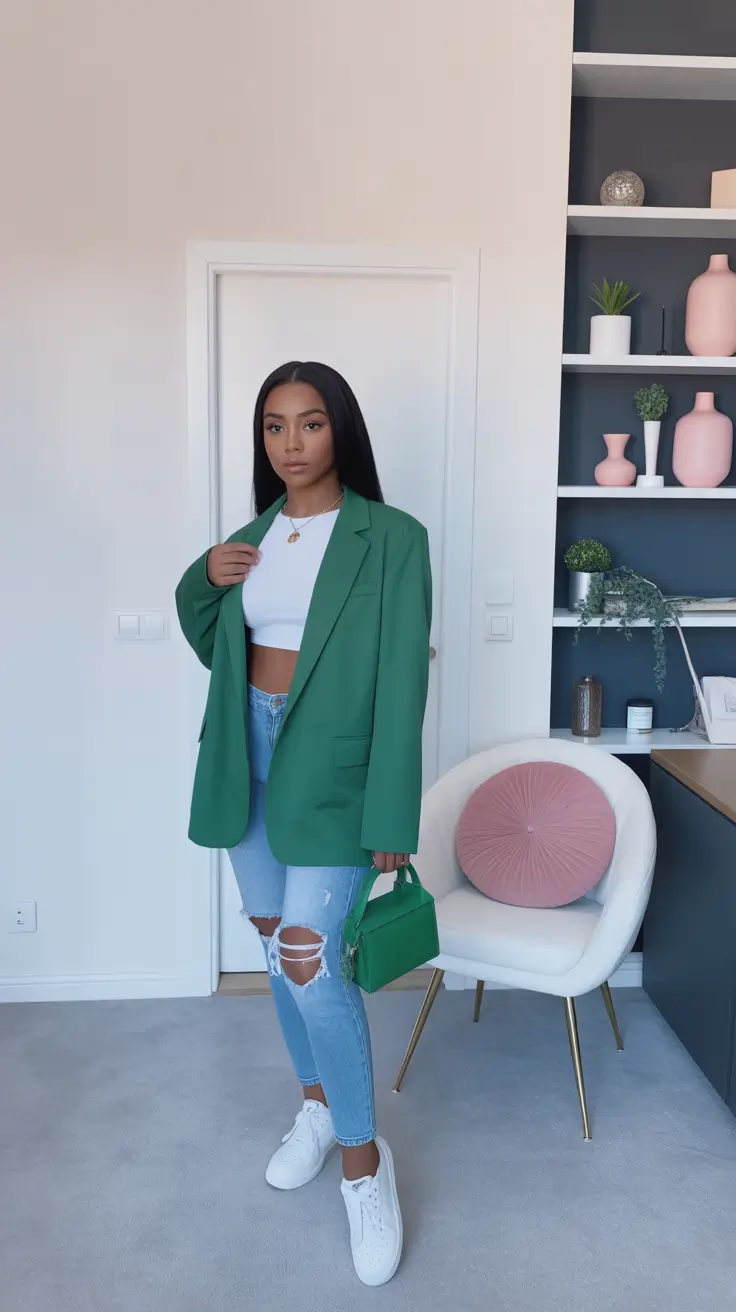 fashionable spring outfits 2026 trends Fresh Green Tailoring With Sporty Spring Vibes