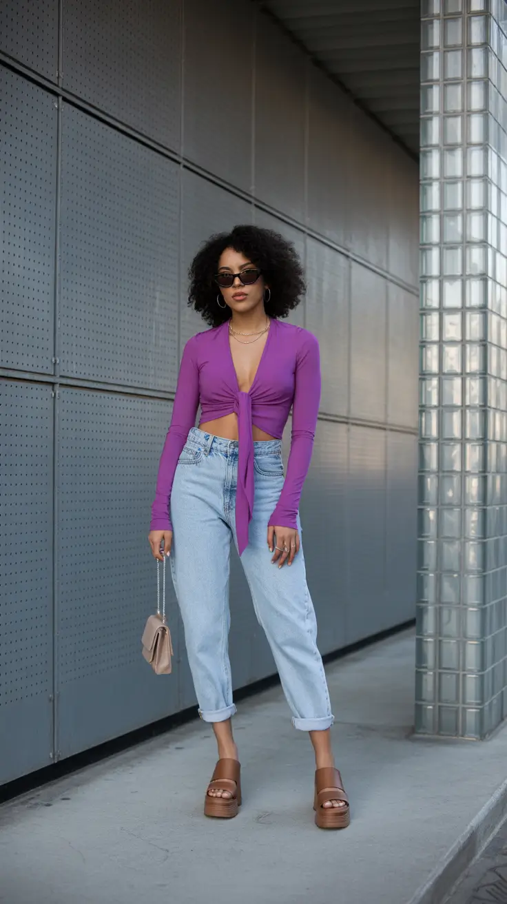 fashionable spring outfits 2026 trends Bold Color Meets Relaxed Denim For Spring Confidence