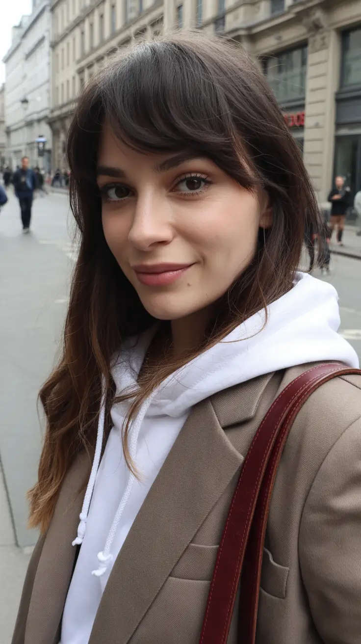 February Haircut Ideas 2026 French-Girl Fringe With Casual Winter Layers