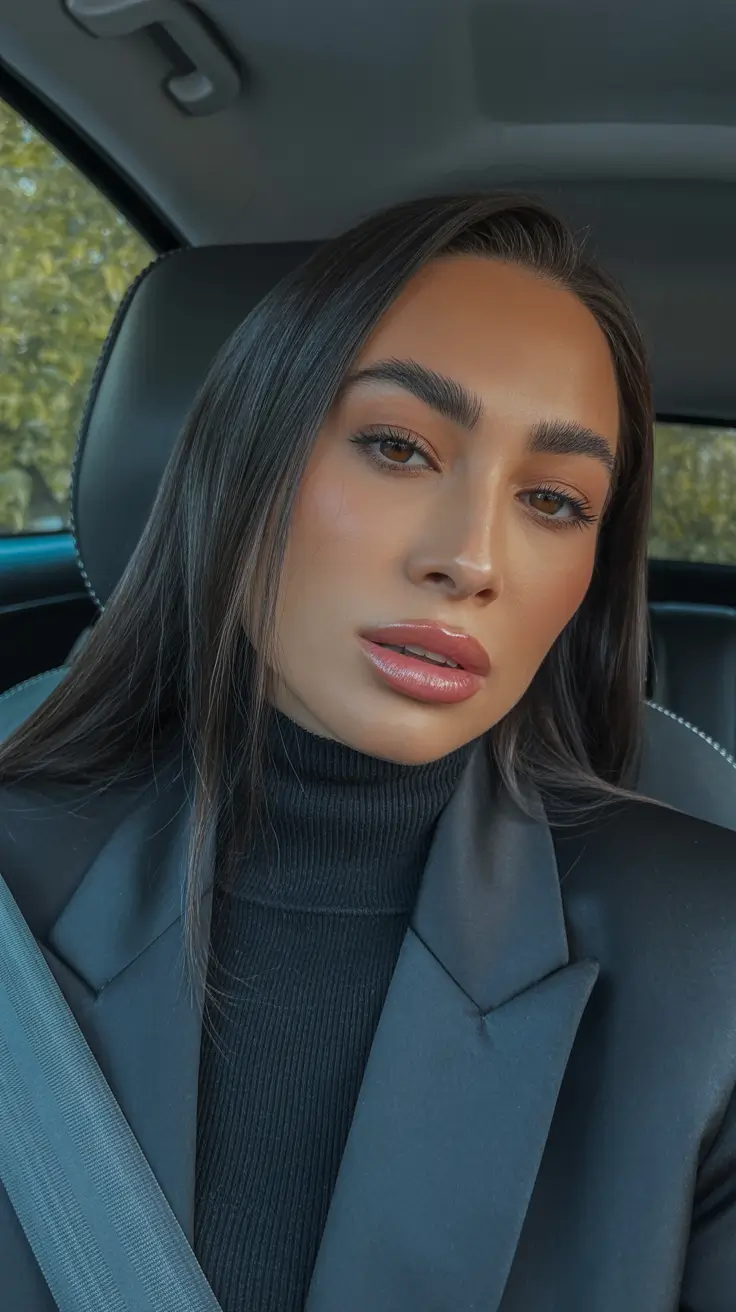 february haircut ideas 2026 Glossy Jet-Black Winter Length