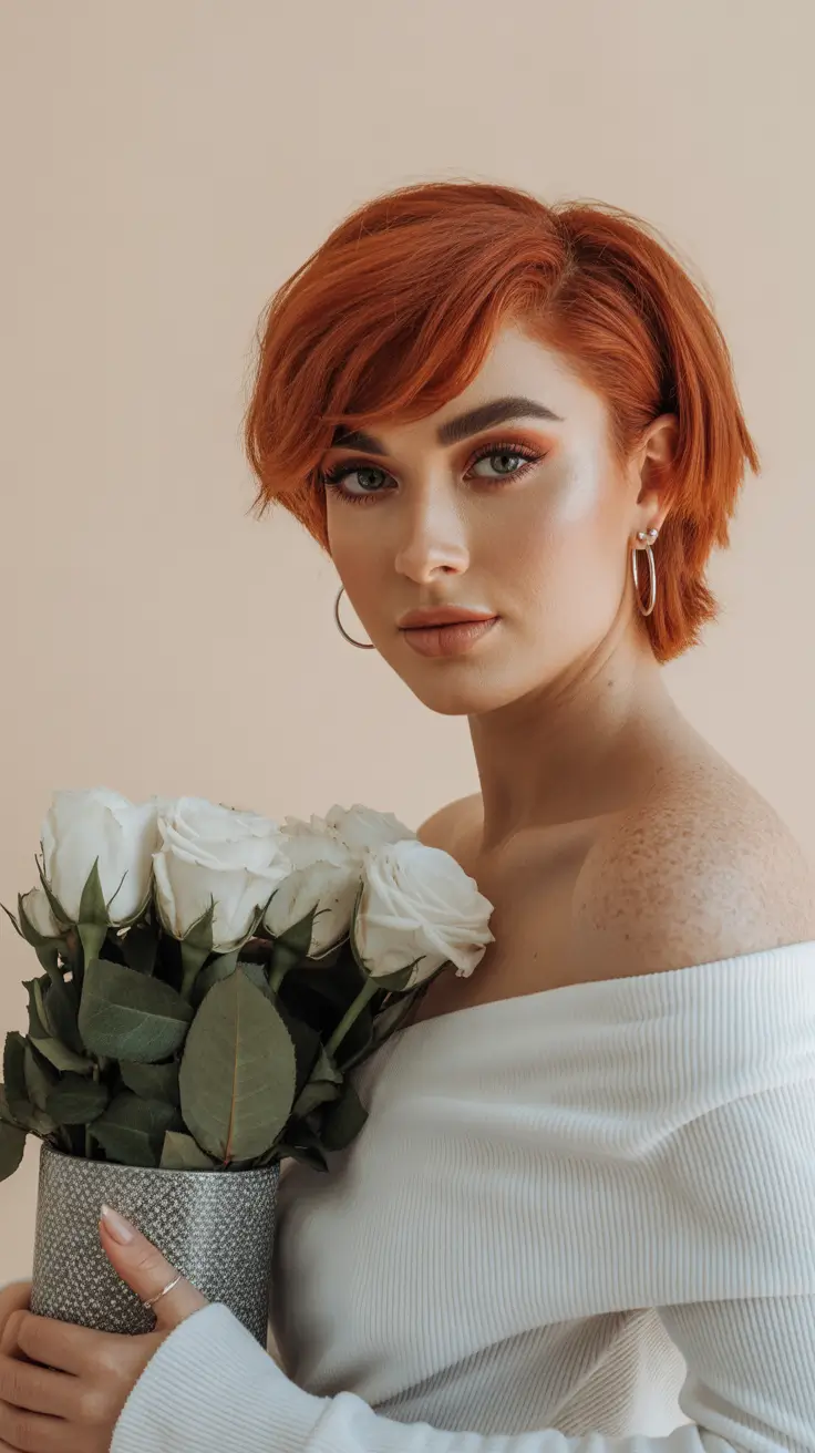 february haircut ideas 2026 Copper Pixie With Layered Movement