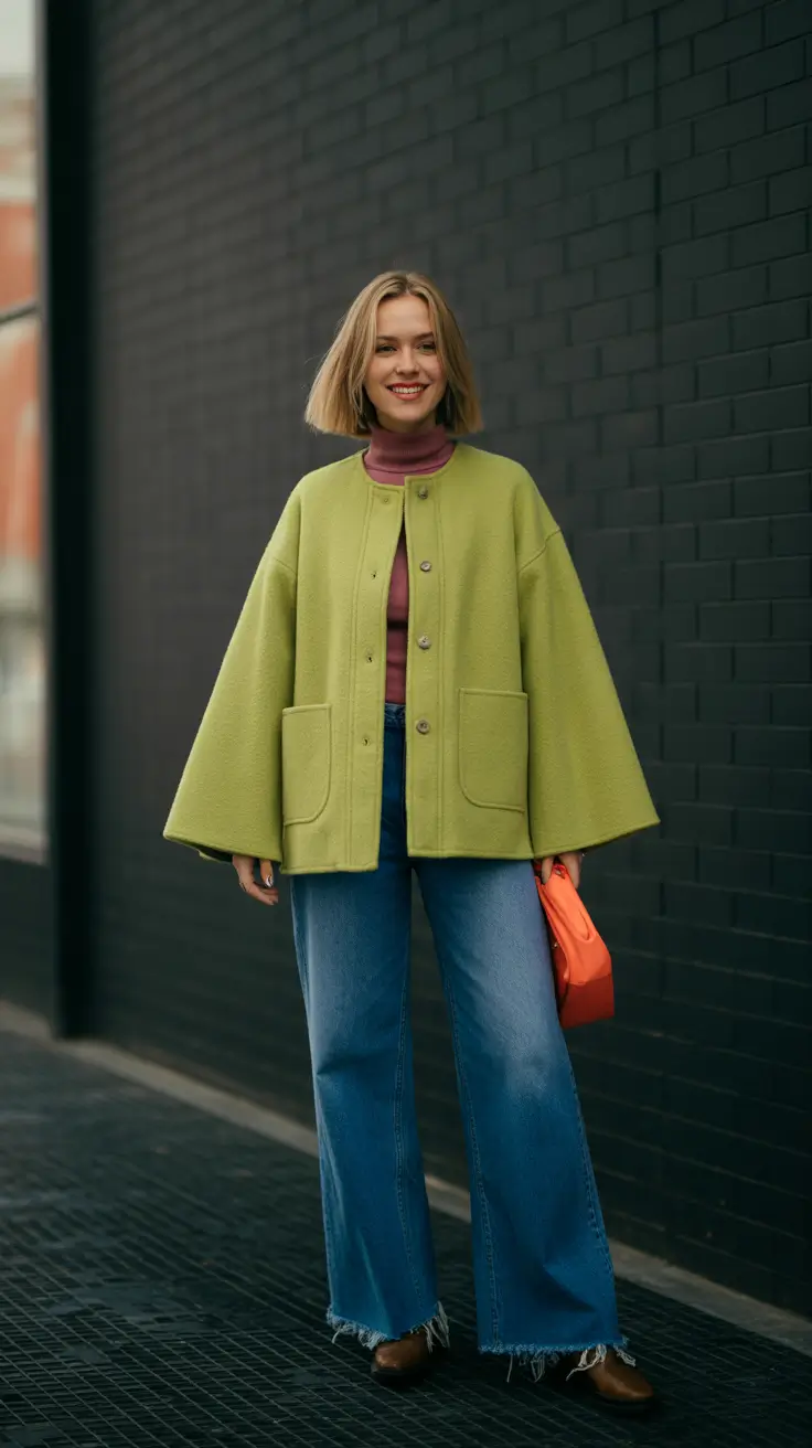 stylish london spring outfit 2026 Cape Silhouettes and Soft Color Blocking for a Creative Spring Look