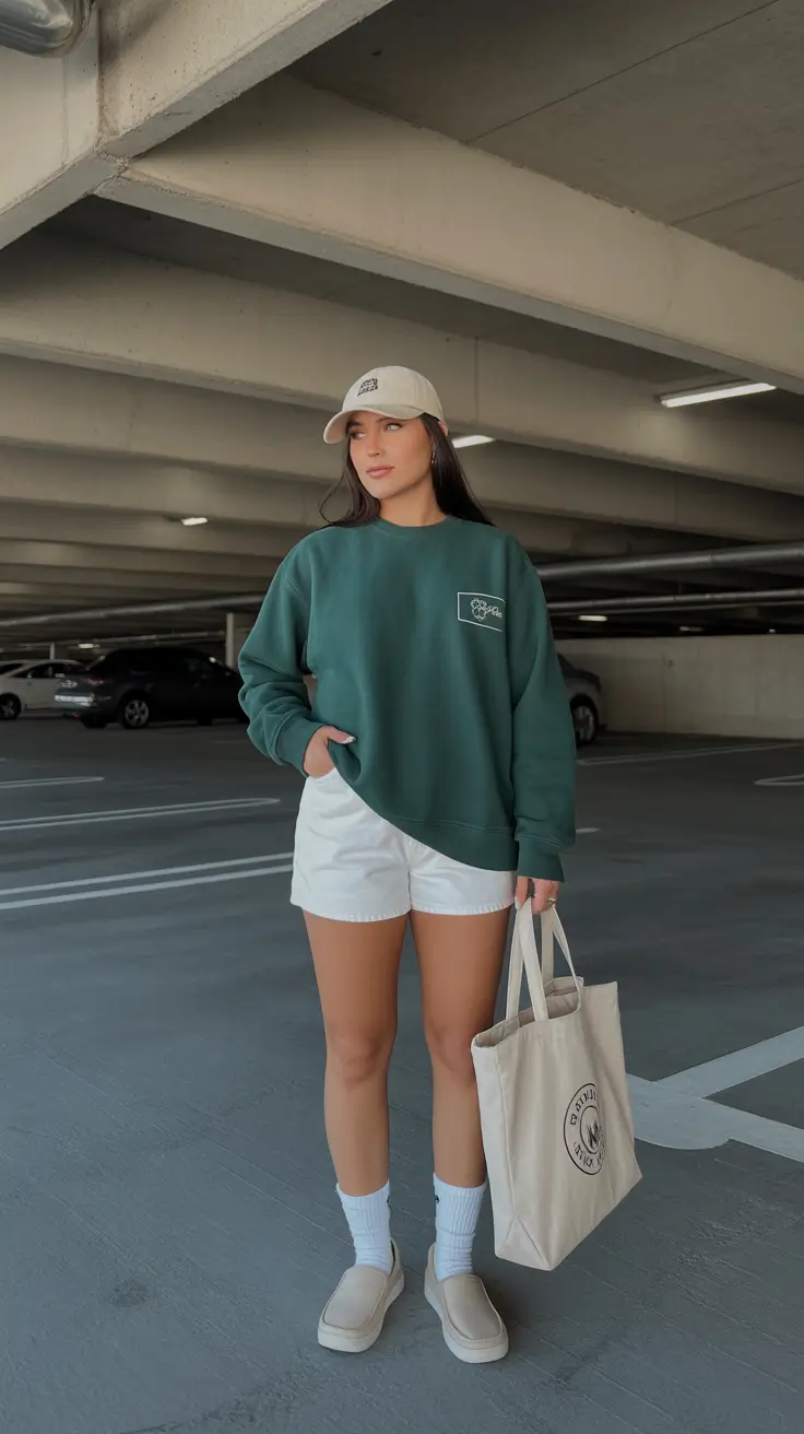 midsize spring outfits 2026 Sporty Greens with Weekend Ease