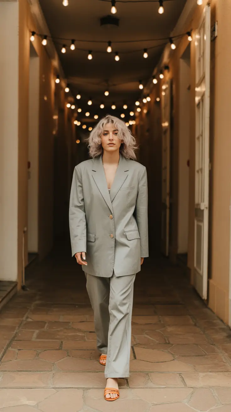 old money spring outfits 2026 Monochrome Suiting with Subtle Spring Drama