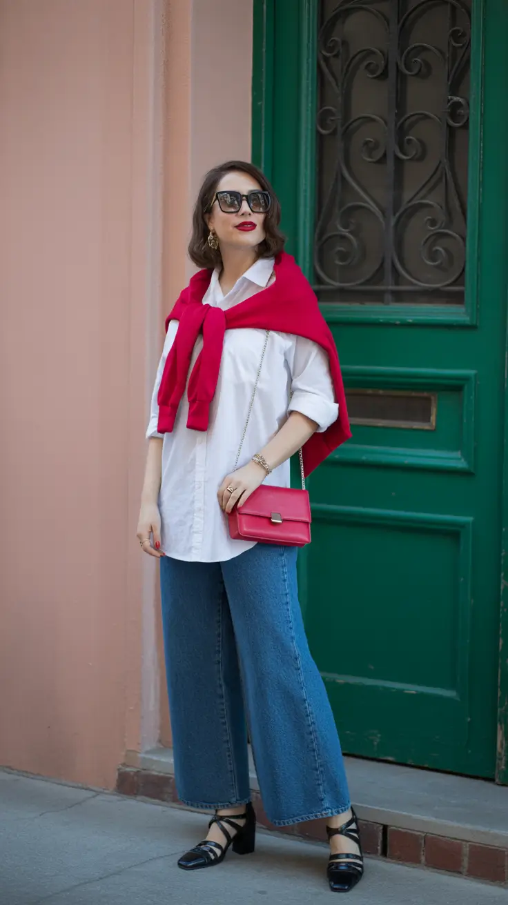 old money spring outfits 2026 Classic Shirting with a Bold Color Twist