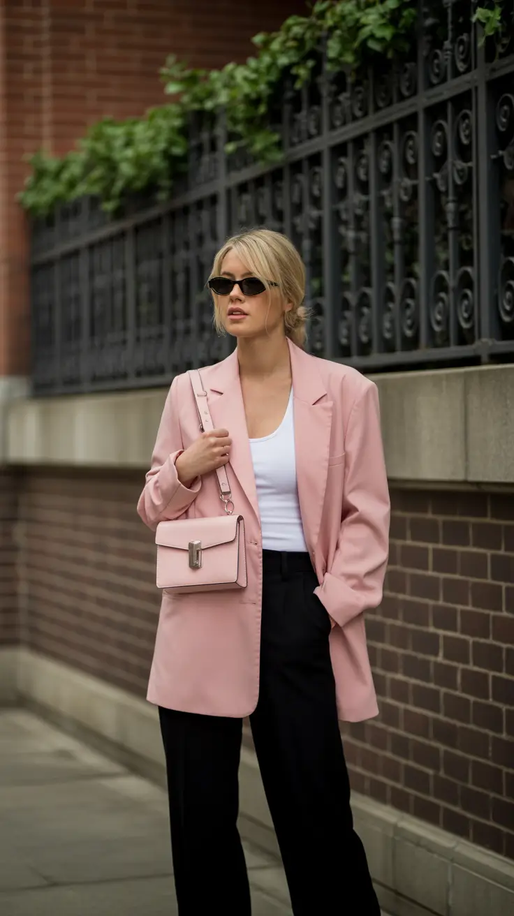 spring formal outfits 2026 Soft Pink Power With Relaxed Precision