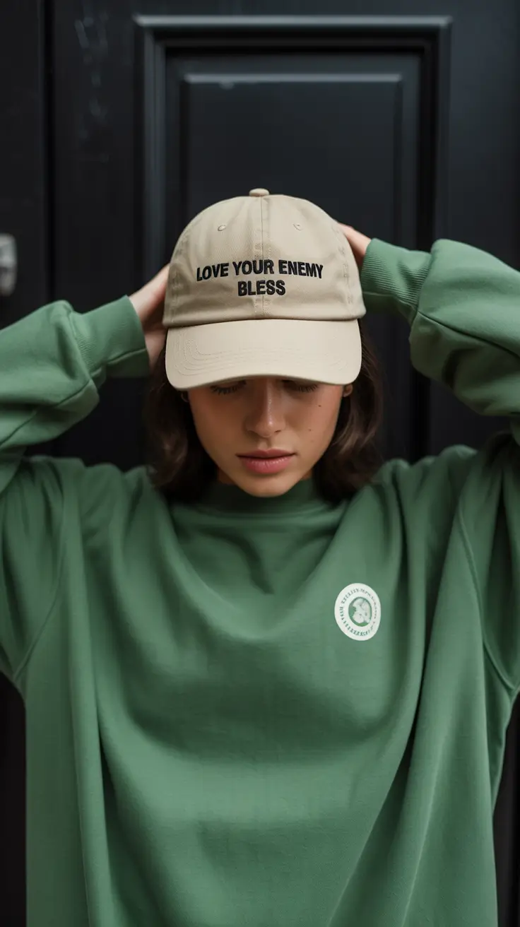 trendy spring outfit with a stylish cap 2026 Soft Neutrals and Streetwear Lines for Slow Spring Days