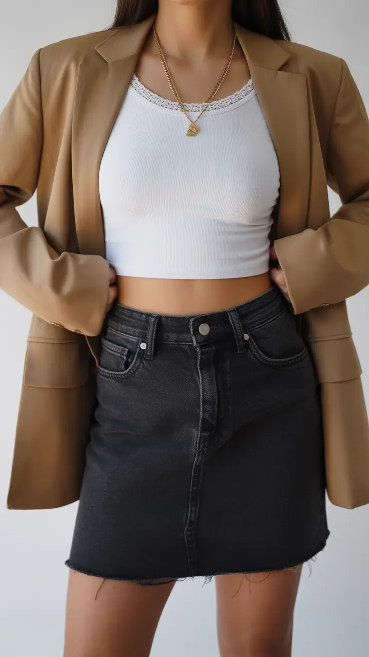 spring skirt outfits 2026 Soft Structure Meets Everyday Confidence