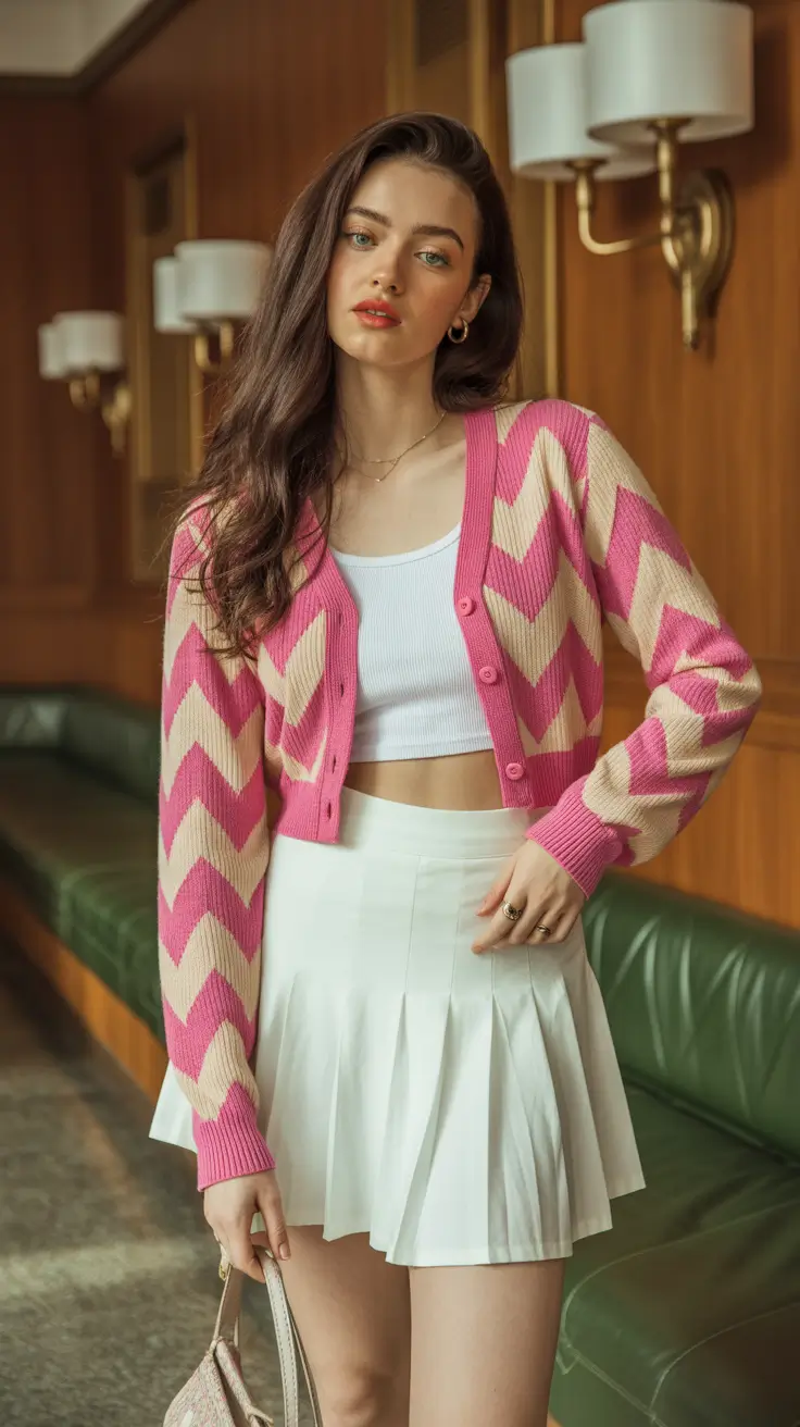 spring y2k outfits 2026 Preppy Pink Revival With a Y2K Twist