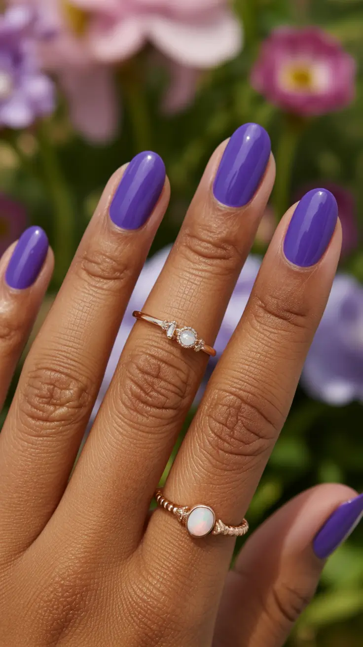 spring nail art 2026 Purple Solid Nails