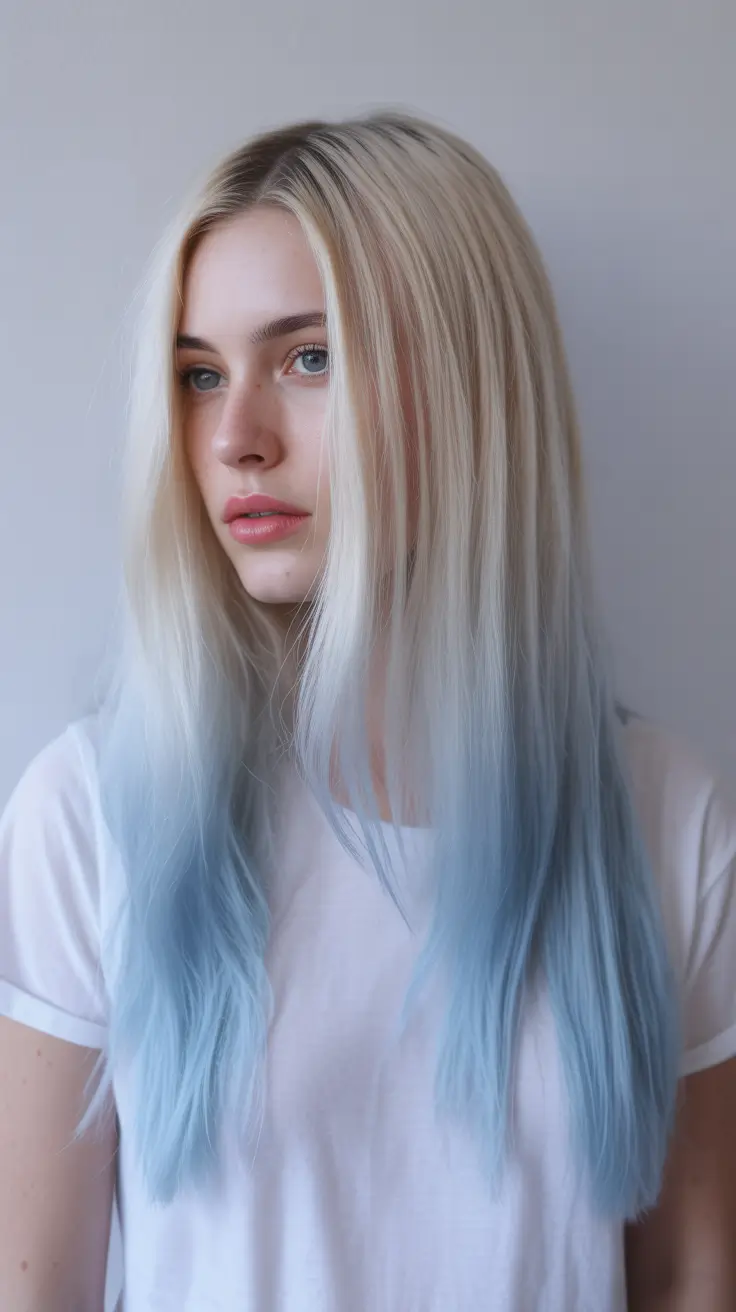 chic spring blonde hair color styles 2026 Blonde-to-Icy-Blue Gradient Dream