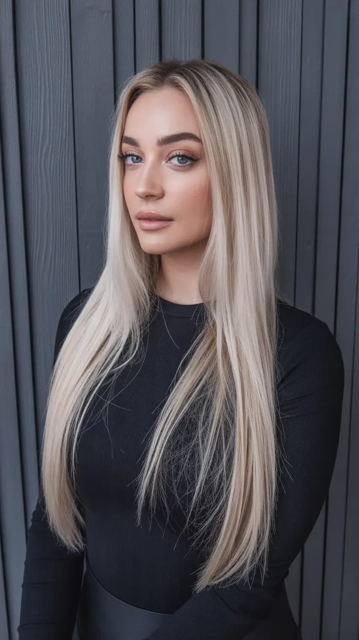 chic spring blonde hair color styles 2026 Clean Ash-Beige Long Length Sleekness