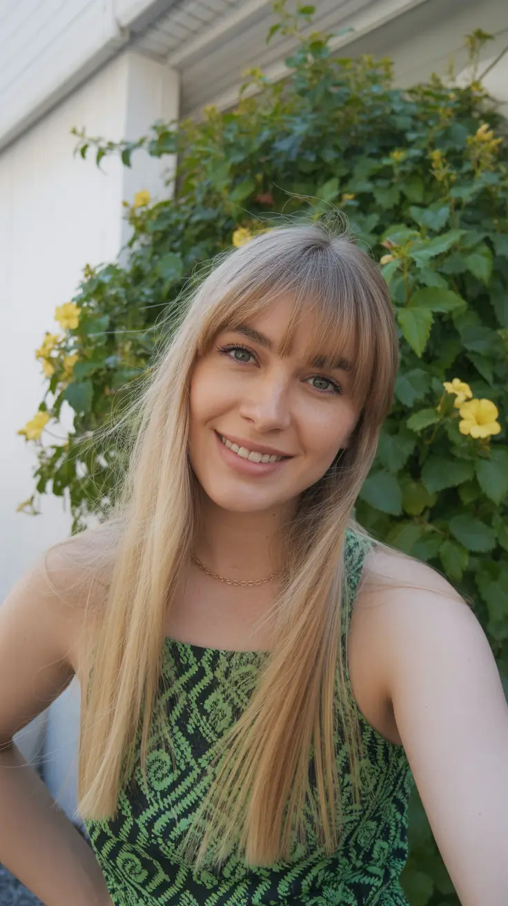 chic spring blonde hair color styles 2026 Fresh Straight Honey-Blonde Simplicity