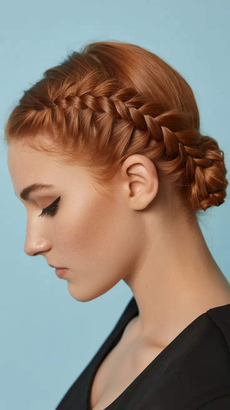 spring braids hairstyles 2026 Classic Crown Braid With Sleek Bun